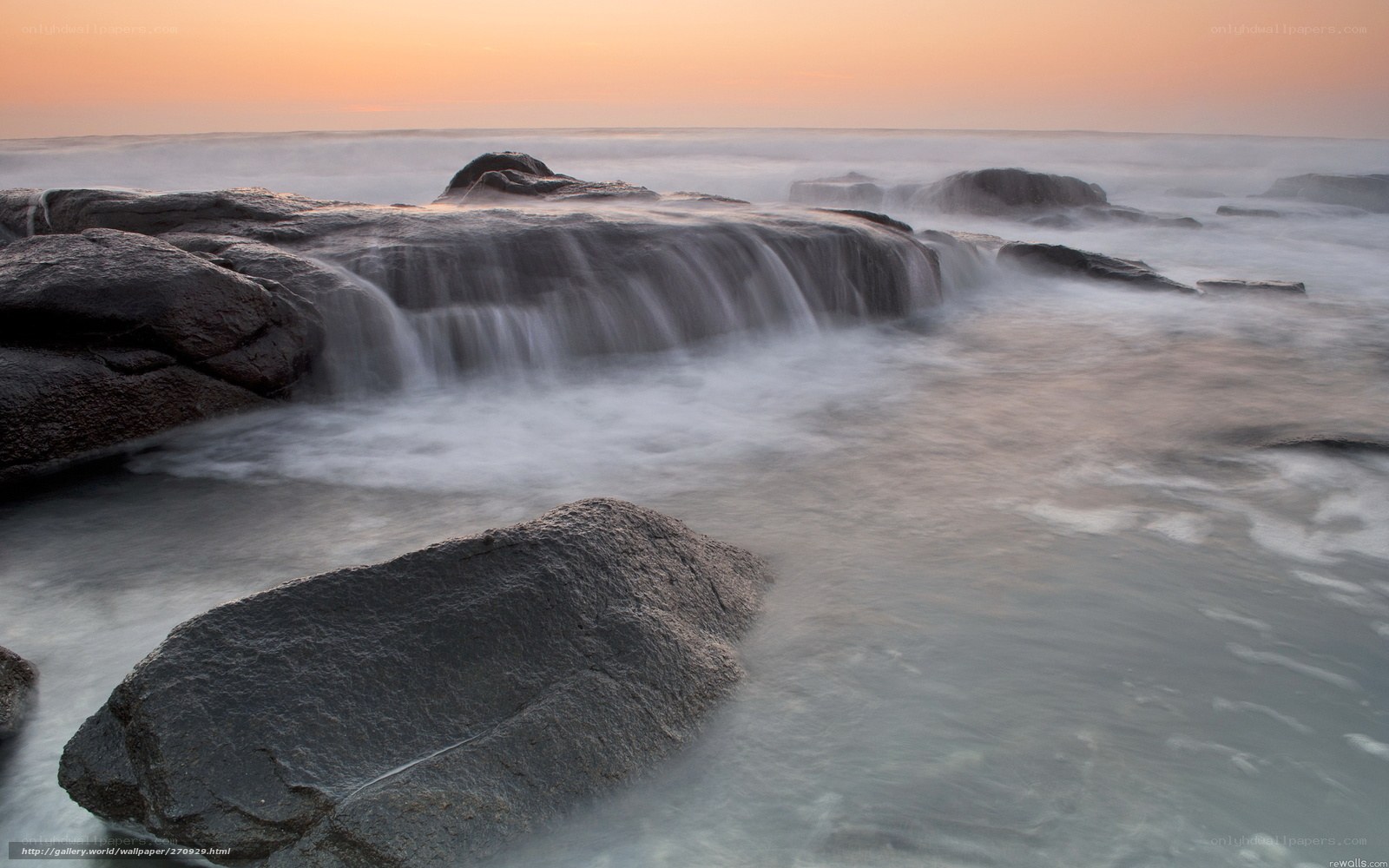 Ocean waves at sunset