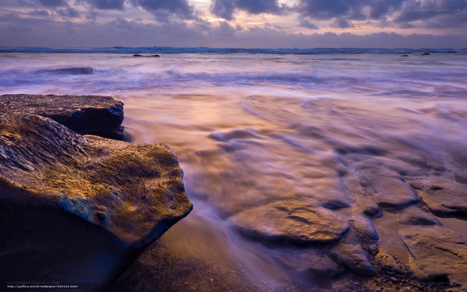 Ocean waves at sunset