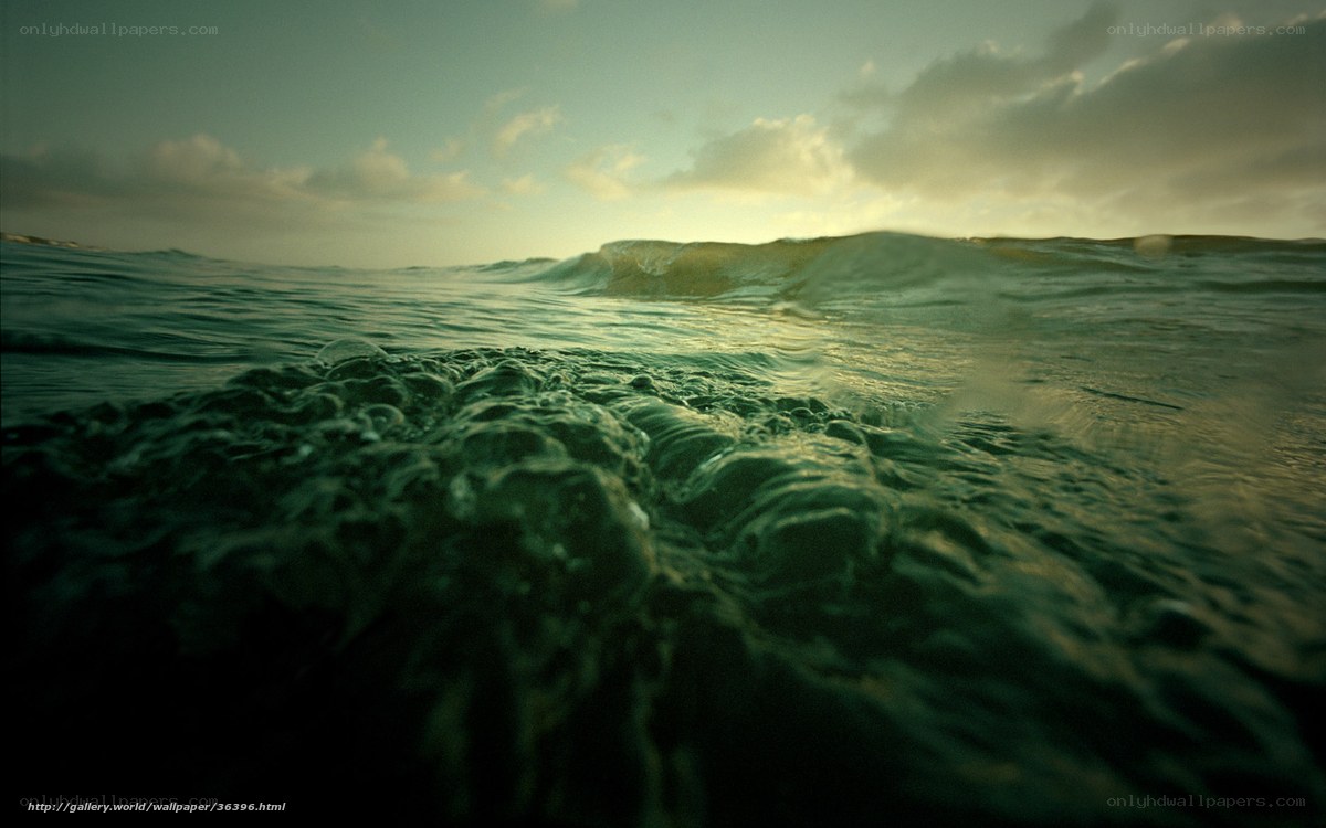 Ocean waves at sunset