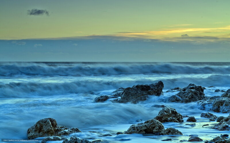 Ocean waves at sunset
