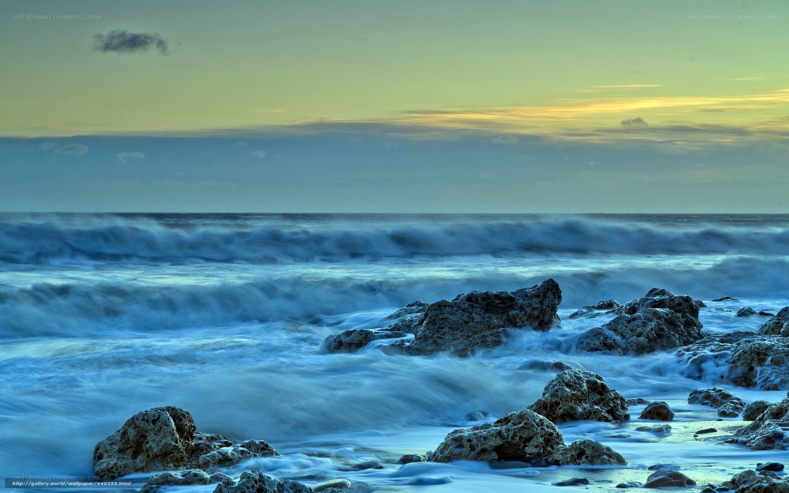 Ocean waves at sunset