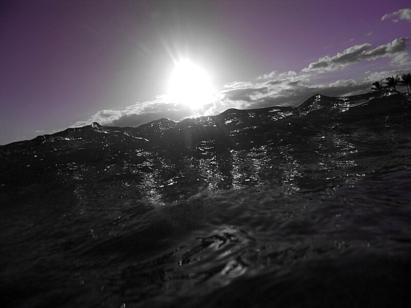 Ocean Waves at Sunset — Black