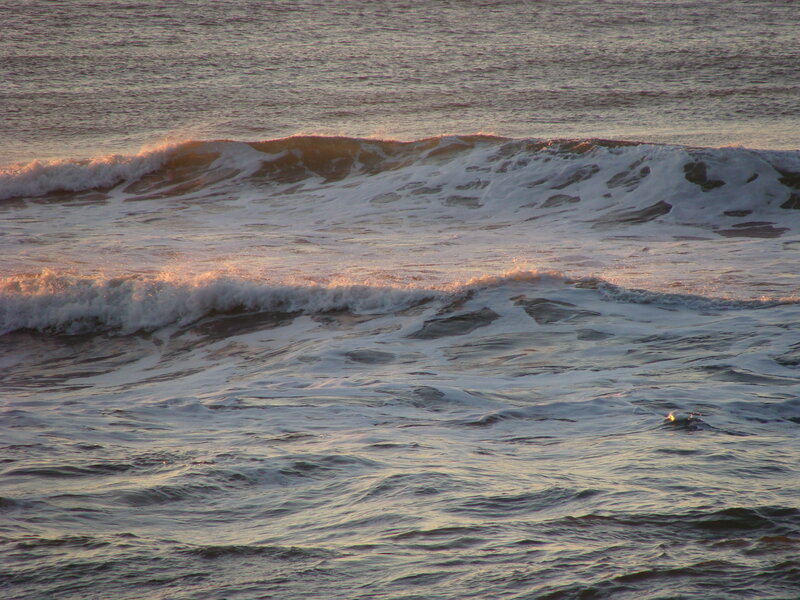 Ocean Waves at Sunset — Blue, Calm