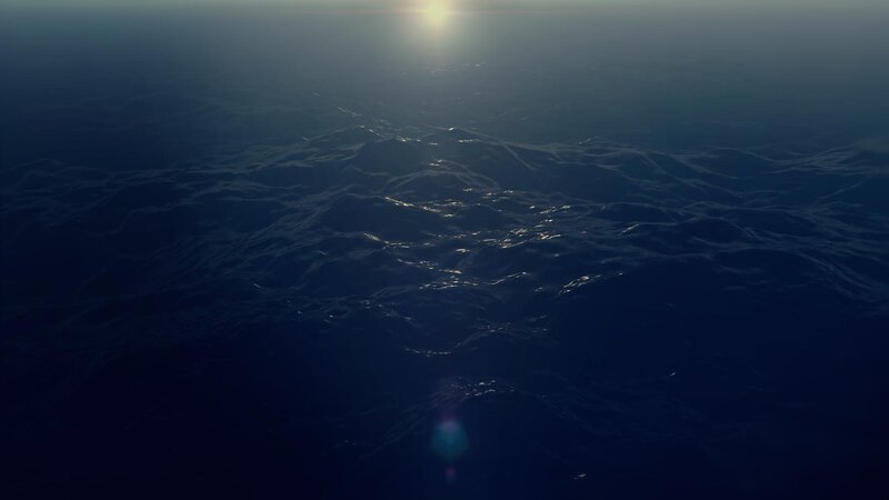Ocean Waves at Sunset — Blue, Serene, 3d Render