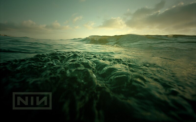 Ocean Waves at Sunset — Green, Dramatic, Photograph