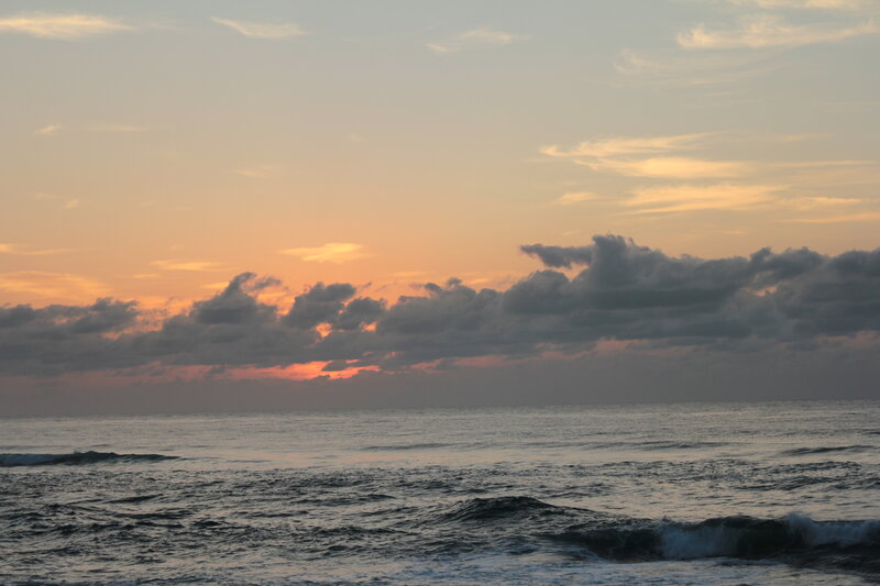 Ocean Waves at Sunset — Orange, Calm