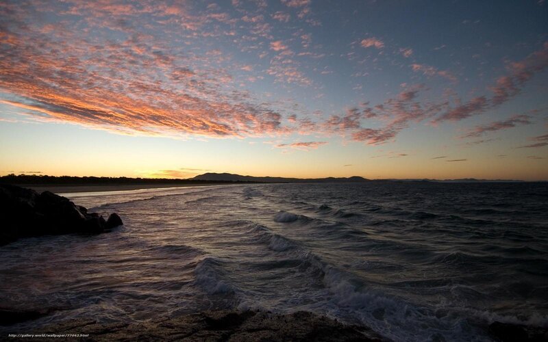 Ocean Waves at Sunset — Orange, Serene, Photograph, Sky