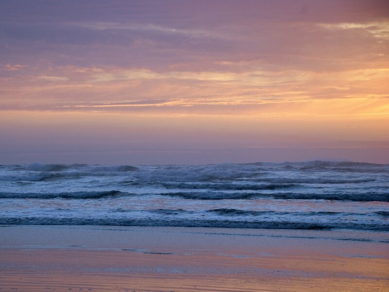 Ocean Waves at Sunset — Purple, Sky
