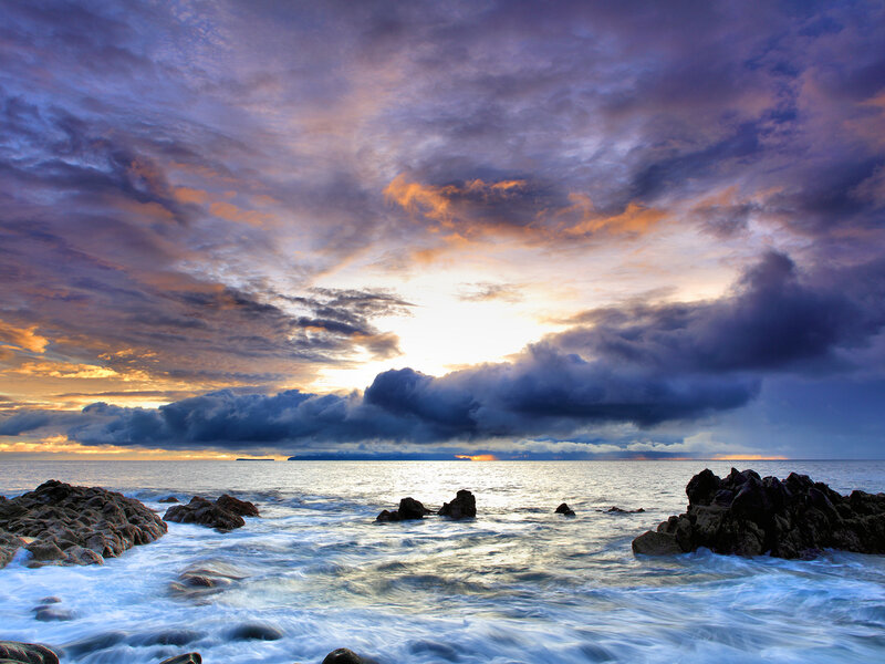 Ocean Waves at Sunset — Rocks