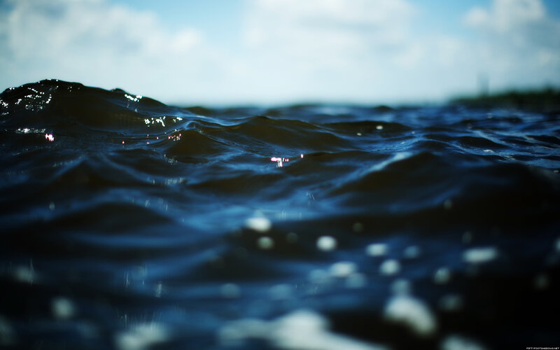 Ocean Waves at Surface — Blue, Calm, Afternoon, Photograph