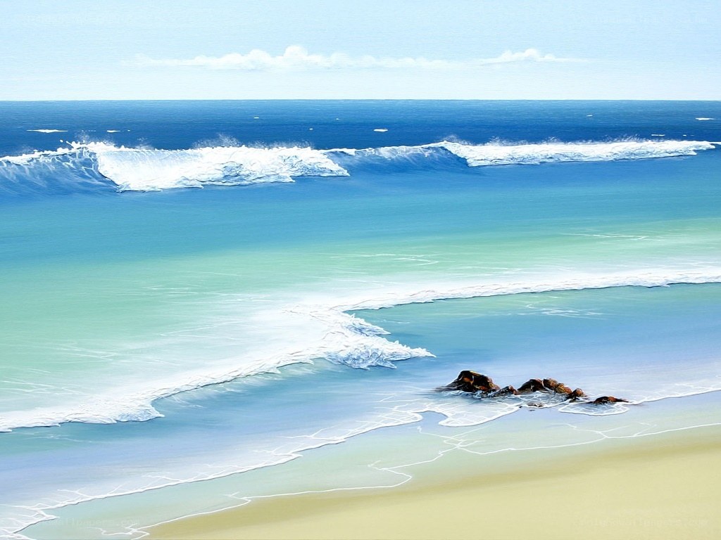 Ocean waves at the shore