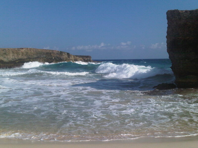 Ocean Waves Crashing — Blue, Calm, Afternoon, Photograph, Cliffs