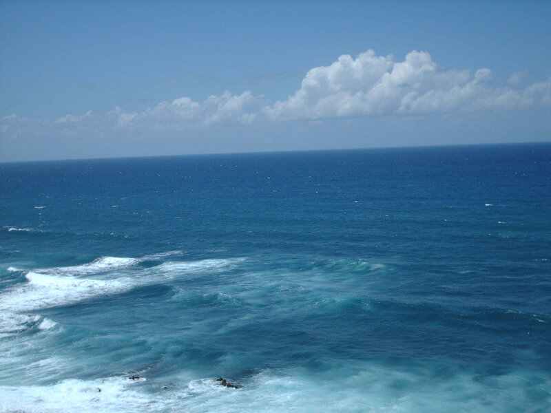 Ocean Waves Crashing — Blue, Calm, Afternoon, Photograph, Sky, Clouds