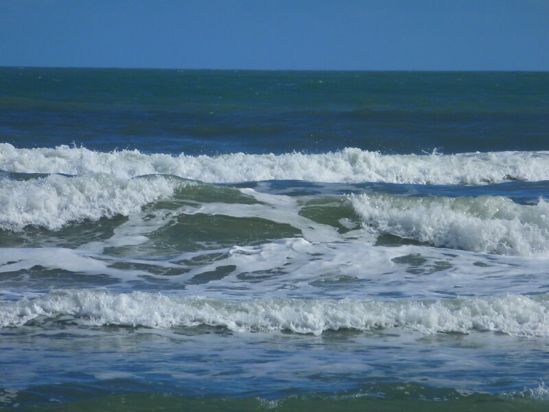 Ocean Waves Crashing — Blue, Calm, Afternoon, Photograph