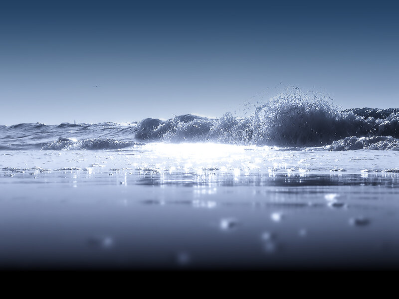 Ocean Waves Crashing — Blue, Calm, Afternoon