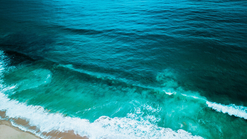 Ocean Waves Crashing — Blue, Calm, Photograph