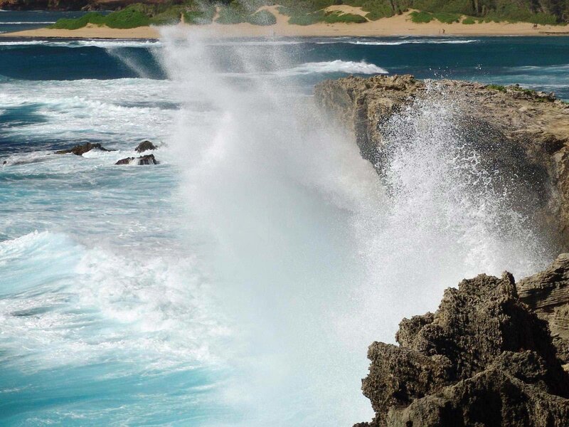 Ocean Waves Crashing — Blue, Dramatic, Afternoon, Photograph, Rocks, Beach, Sea