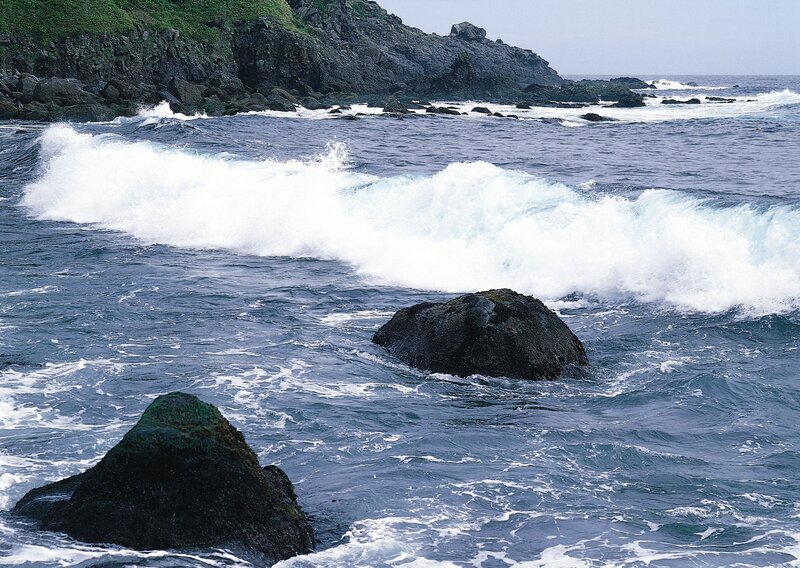 Ocean Waves Crashing — Blue, Dramatic, Afternoon, Photograph, Rocks, Sea, Cliffs