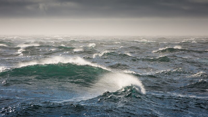 Ocean Waves Crashing — Blue, Dramatic, Photograph, Sea, Sky, Clouds