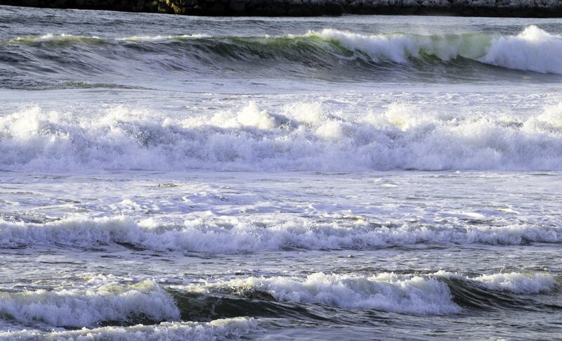Ocean Waves Crashing — Blue, Dynamic, Photograph, Foam