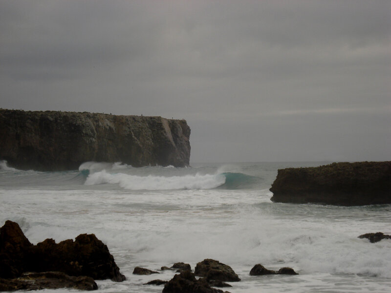 Ocean Waves Crashing — Gray, Dramatic, Photograph, Cliffs