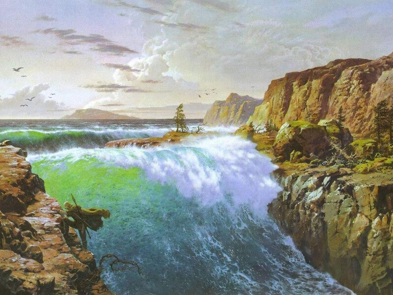 Ocean Waves Crashing — Green, Dramatic