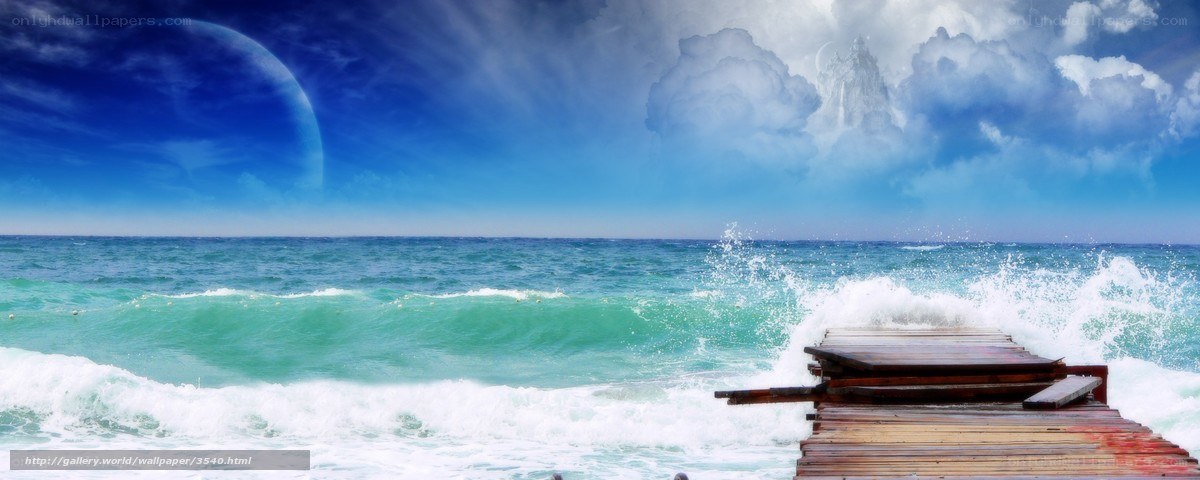 Ocean waves crashing on pier