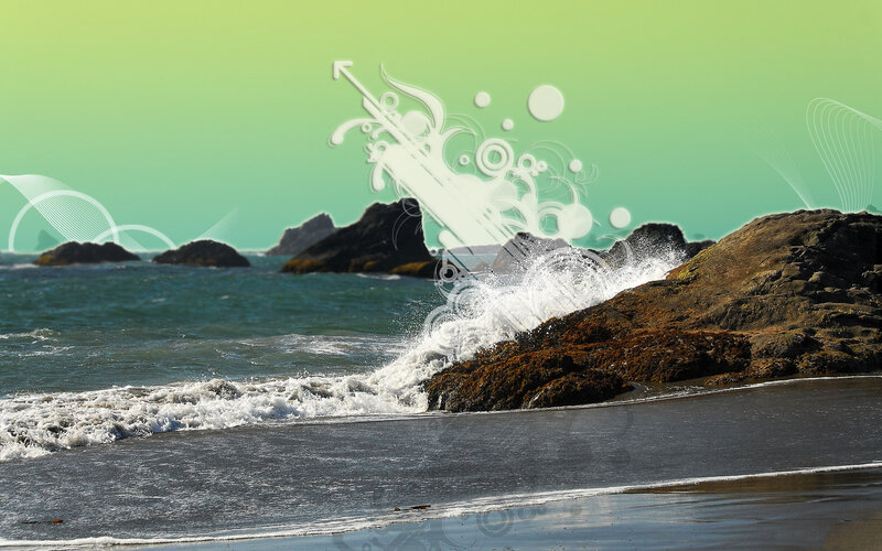 Ocean waves crashing on rocks