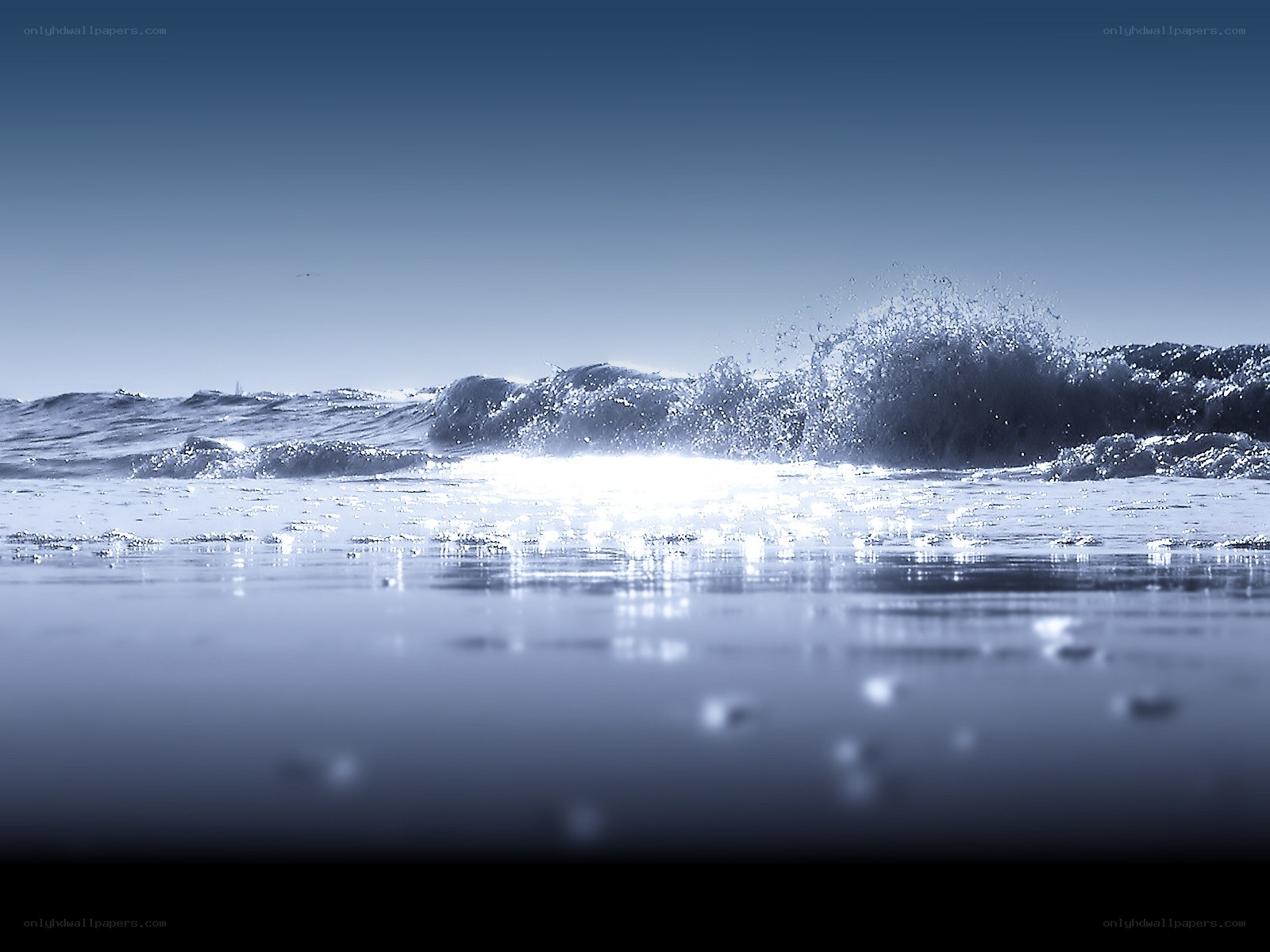 Ocean waves crashing on shore
