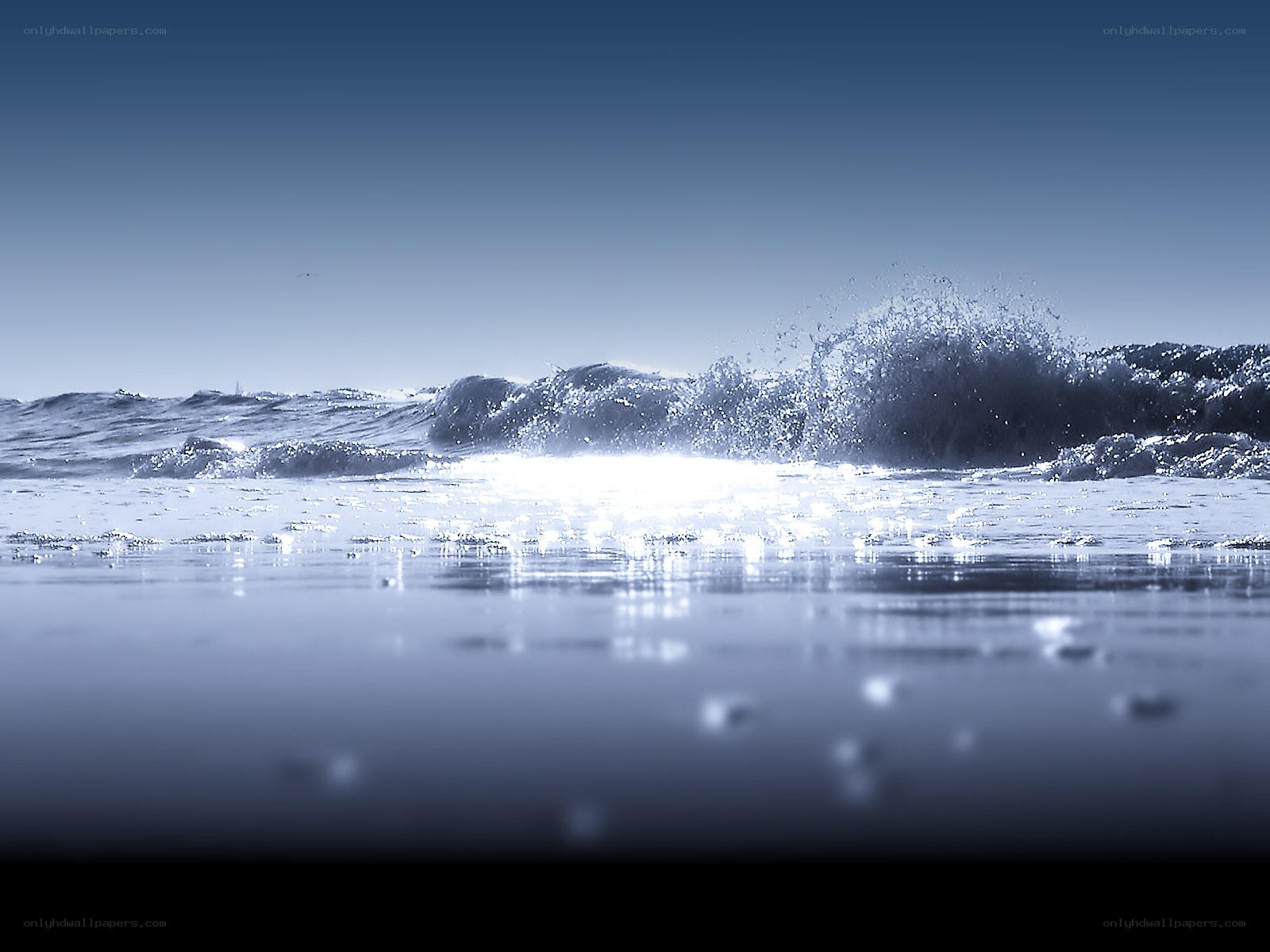 Ocean waves crashing on shore
