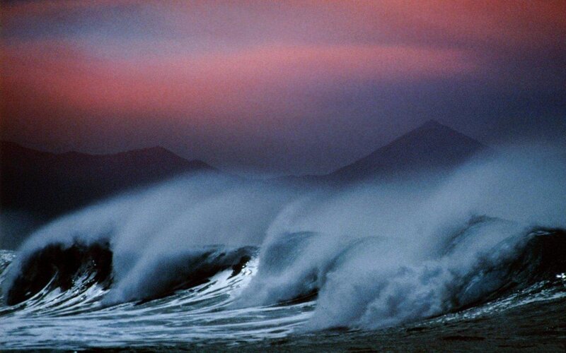 Ocean Waves Crashing — Purple, Dramatic