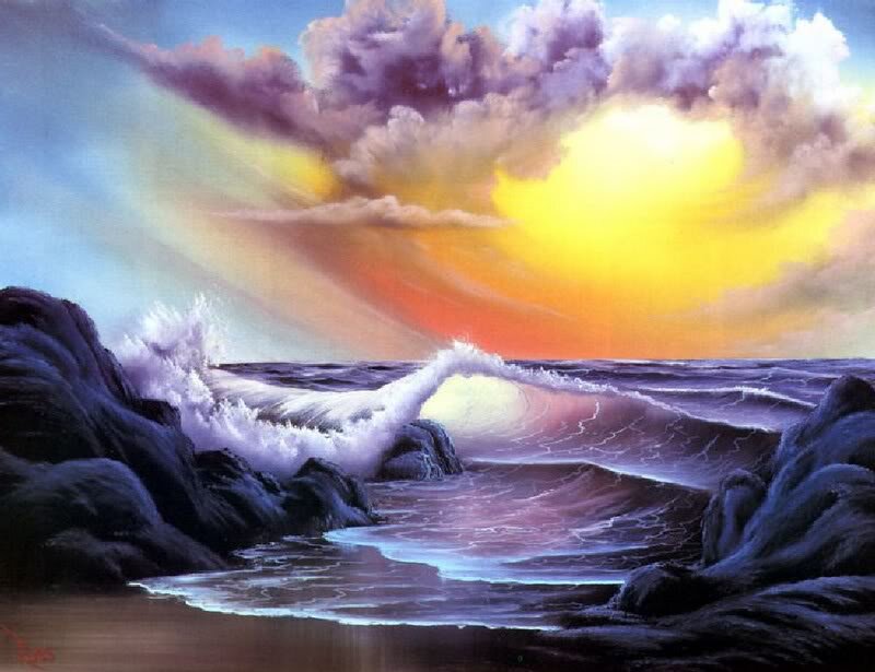 Ocean Waves Crashing — Yellow, Dramatic