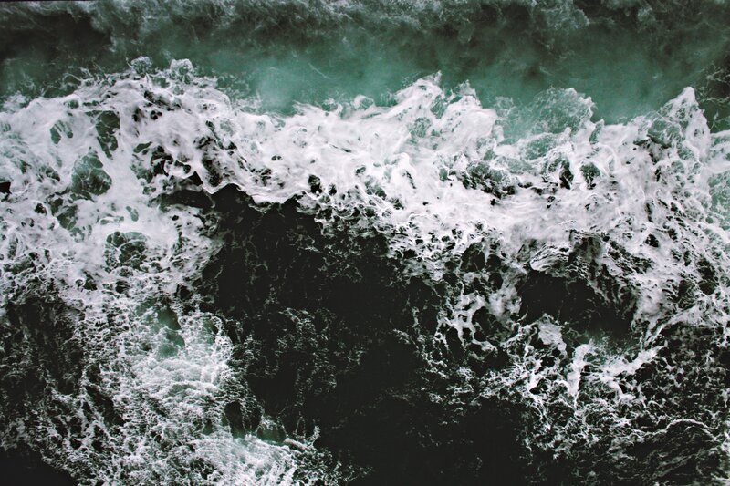 Ocean Waves from Above — Green