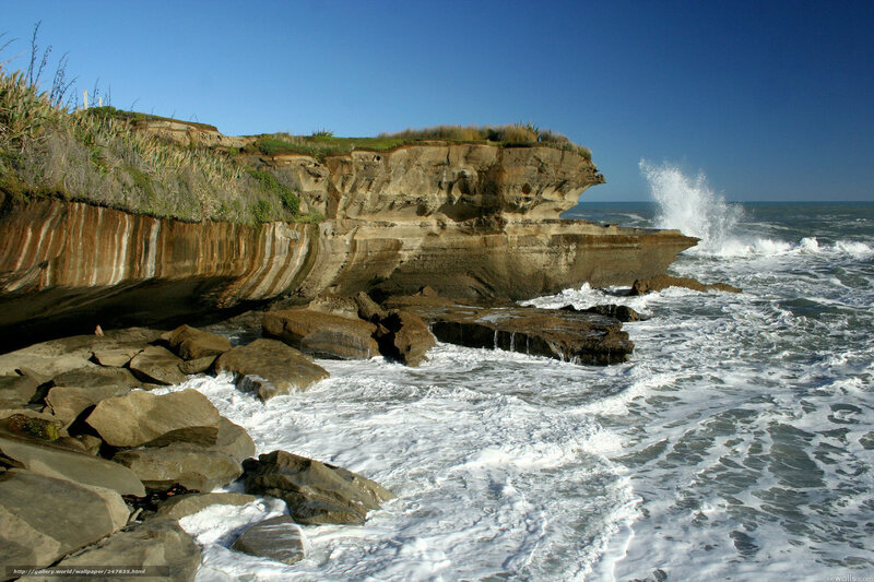 Ocean Waves Hitting Cliffs