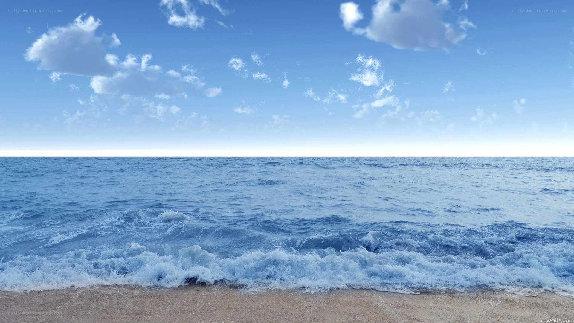 Ocean waves on a sunny day
