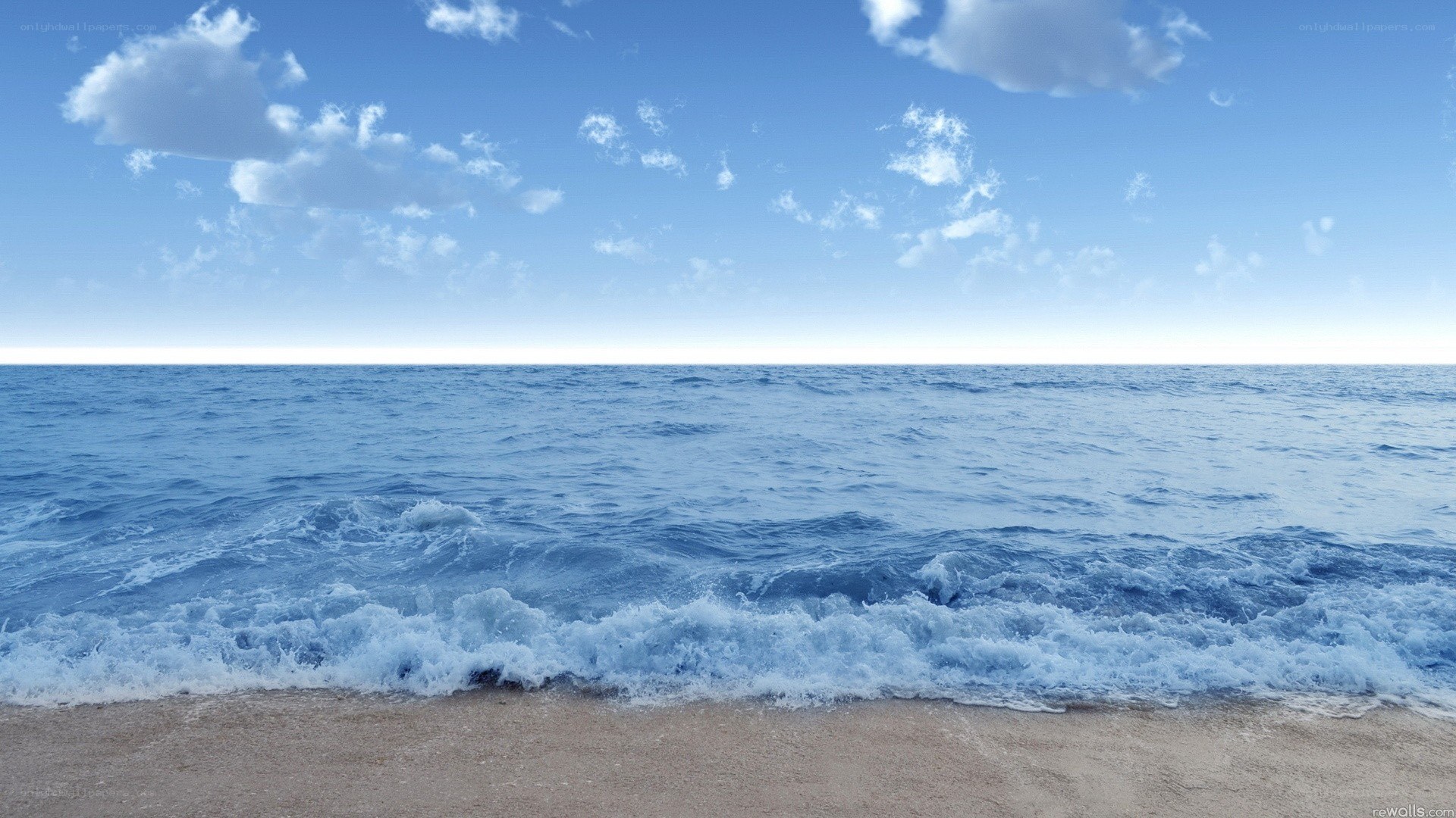 Ocean waves on a sunny day