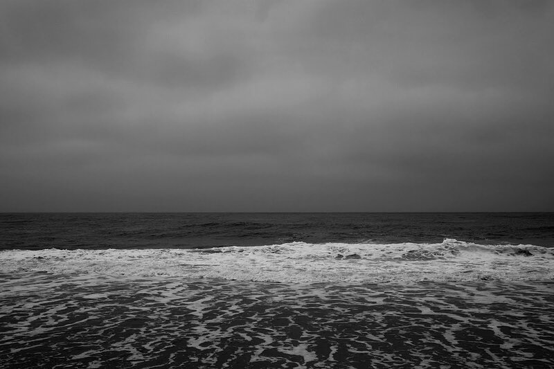 Ocean Waves on Beach — Black