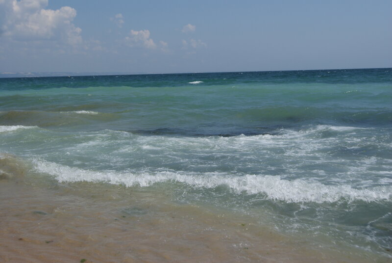 Ocean Waves on Beach — Blue, Calm, Afternoon, Photograph, Sand