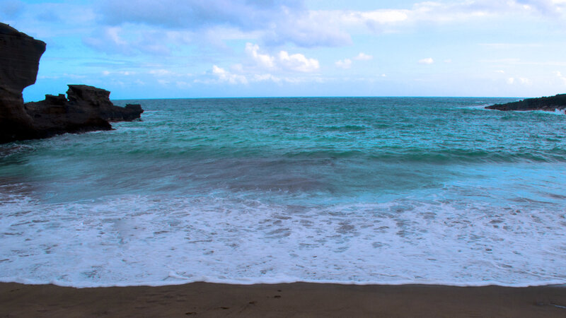 Ocean Waves on Beach — Blue, Calm, Afternoon, Photograph