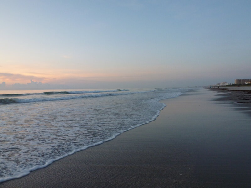 Ocean Waves on Beach — Blue, Calm, Sunset