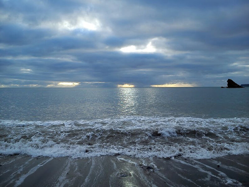 Ocean Waves on Beach — Blue, Dramatic, Sunrise