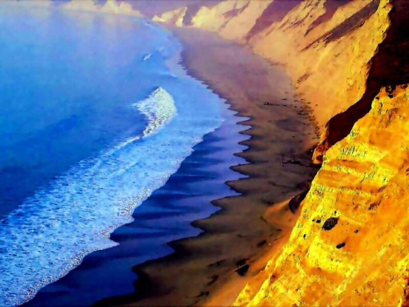 Ocean Waves on Beach — Blue, Dramatic, Sunset