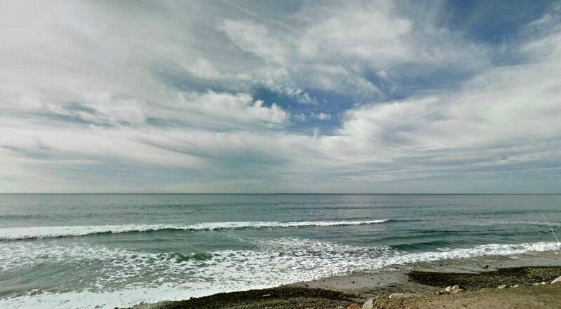 Ocean Waves on Beach — Blue, Overcast