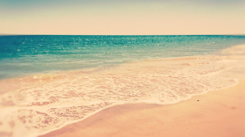 Ocean Waves on Beach — Blue, Serene, Afternoon, Photograph, Sand, Sea, Sky