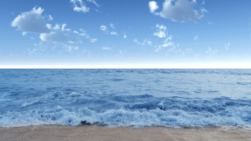 Ocean Waves on Beach — Blue, Serene, Afternoon, Photograph