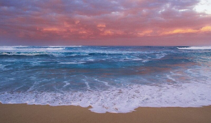 Ocean Waves on Beach — Blue, Serene