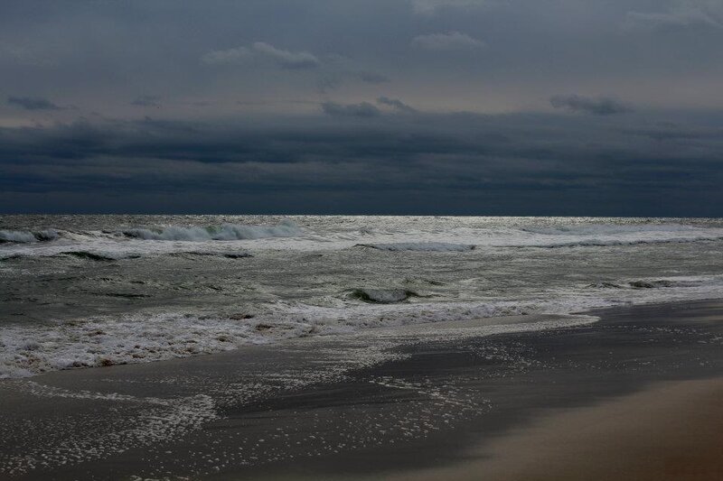 Ocean Waves on Beach — Gray, Dramatic, Night
