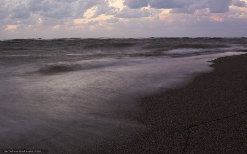 Ocean Waves on Beach — Gray, Dramatic, Sunset, Photograph, Sky