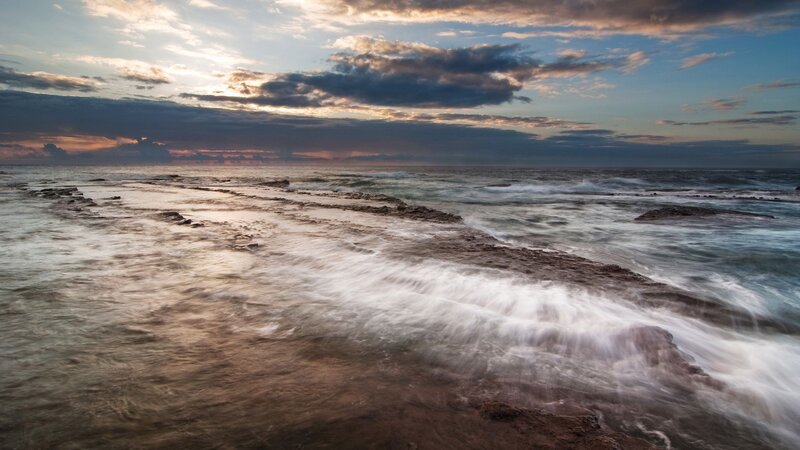 Ocean Waves on Rocks — Blue, Photograph
