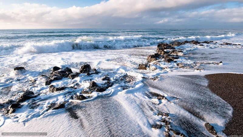 Ocean Waves on Rocky Shore — Blue, Dramatic, Afternoon, Photograph, Rocks, Foam, Sky